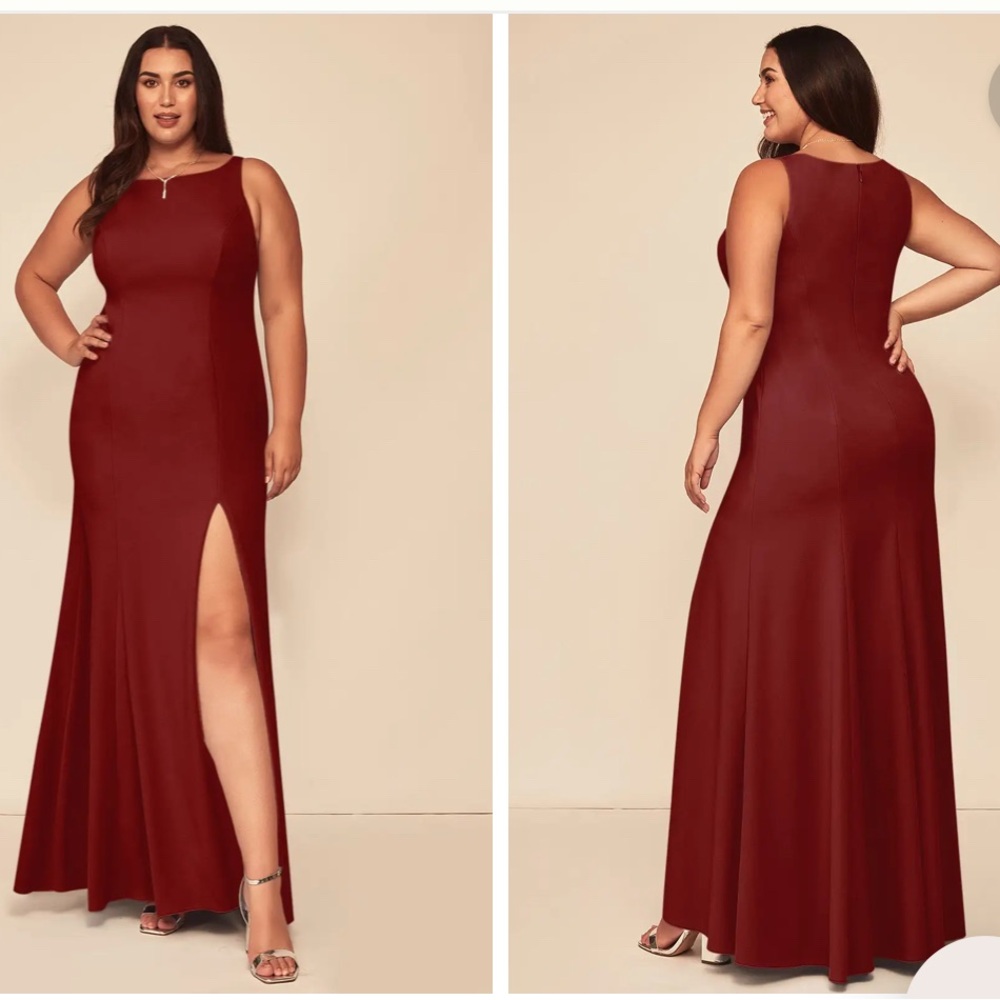 Azazie Terracotta Rogue Dress with Slit